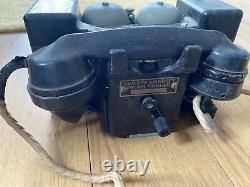 Two ANTIQUE OLD MILITARY MOD WW2 MK2 Field Telephone SET F RARE Finds