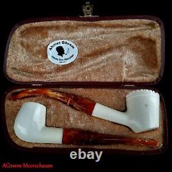 Two Block Meerschaum Smoking Pipes Set, AGovem Meerschaum Pipe, Tobacco, AGM-892