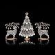 Two Christmas Reindeers And One Christmas Tree Clear, Christmas Set, Crystals