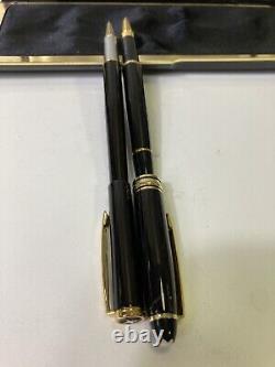 Two Montblanc Meisterstuck Solitaire Citrine Classique Ballpoint& Rollerball Set