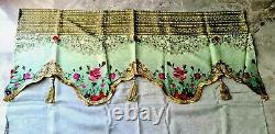 Two-Piece Of A Curtain With Title Decorative Flowers By Michal Negrin