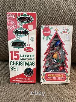 Two Sets 1936 Vintage NOMA & Two Sets Timco Christmas Lights With Original Boxes