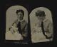 Two Tintype Photo Set Woman Holding A Sleeping Or Post Mortem Baby