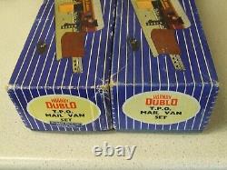 Two Vintage Boxed HORNBY DUBLO TPO Travelling Post Office Mail Van Sets 3-Rail