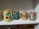 Two's Company Majolica Hand Painted Ceramic Pitcher Set Of 4