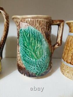 Two's Company Majolica Hand Painted Ceramic Pitcher Set of 4