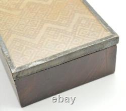 VTG Set of Two Peruvian Wood Box Ancient Inca Fabric Sterling Silver Lid Peru