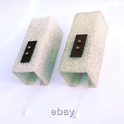 Vintage 1960s Scandi-style set of two acrylic granules wall lights lamps