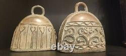 Vintage African Art, Set of two Bronze Bells, Nigeria