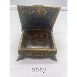 Vintage Brass Smoking Set Two Headed Eagle Cigarette Box Holder Ashtray Matches