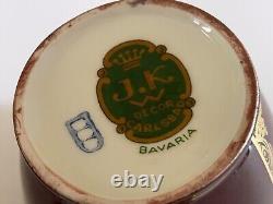 Vintage JKW Decor Carlsbad Sugar Creamer Two Cups Saucers Set Love Story Germany