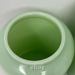 Vintage Jadeite Glass Coffee & Tea Canister Set