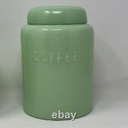 Vintage Jadeite Glass Coffee & Tea Canister Set