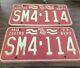 Vintage Match Set Of Two 1976 Missouri Sm4 114 License Plates 200 Years