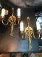 Vintage Set Of Two Brass Candelabras. 15electric Wall Sconces. Both Work Great