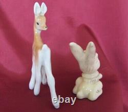Vintage Set Of Two Porcelain Figurines Rabbit & Deer Foe