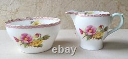 Vintage Shelley Begonia 13521 Fine Bone China Tea-for-Two Set 1950s