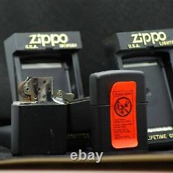Vintage Zippo Windproof Two Lighter Set Matte Black Woodstock 1994 Never Struck