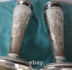 Vtg 1999 Set Of Two Wedgewood Interiors Pewter 10 Candle Stick Holders England