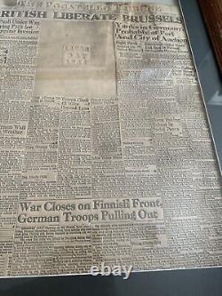 WW2 Memorabilia REAL original Set Of Two Large Framed Historic Pieces