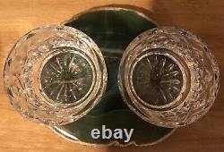 Waterford Crystal Stars/flames Cut Round Votive Candle Holders Set of 2