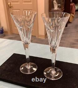 Waterford Millennium Love Pattern Crystal Toasting Champagne Set Of Two Flutes