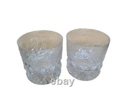 Whiskey Crystal Glasses Set Of Two Etched Grape And Ivy Leaf