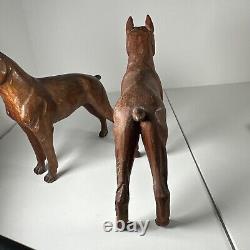 Wooden Boxer Dog Set O Two