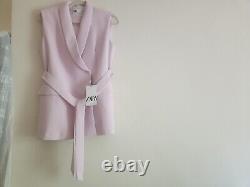 Zara Co-ord Set Tie Belt Vest +Pants Zw Collection Pink Sz XL NWT