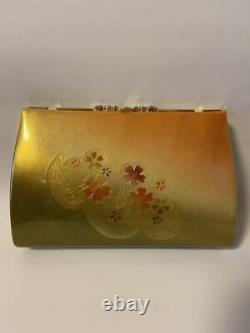 Zori bag two-piece set orange gold matcha discolored Nearly unused kimono