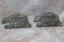 1916 California License Plate Renouveler Tab Bear Tag Set De Deux