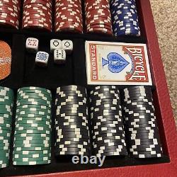 Aspinal de Londres Ensemble de Poker Complet de 15 dans un Étonnant Étui en Cuir Rouge Verrouillable