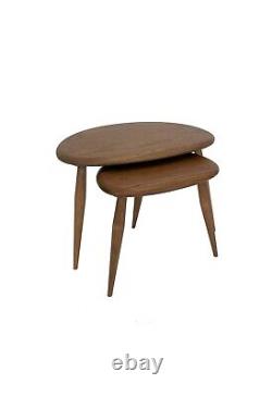 Collection Ercol Pebble Ensemble de Deux Tables en Original OG W49cm D34cm Prix de Vente Conseillé 620 £