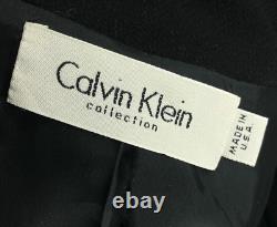 Collection Vintage 1995 Calvin Klein des Années 90 sur le Podium Ensemble de Costume Pantalon en Laine Noire à 100%