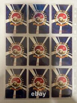 Collection complète de cartes Pokemon de base 102 cartes WOTC 1996 japonaises