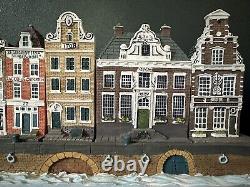 DEUX GRANDS ENSEMBLES - Bases de maisons de canal rares de Blokker Amsterdam + bateau 22 pièces