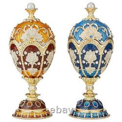 Design Toscano La Collection Pavlousk Romanov-style Emailled Eggs Set Of Two