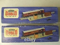 Deux ensembles de fourgons postaux itinérants HORNBY DUBLO TPO en boîte, de collection, à 3 rails.