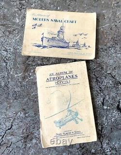 Deux ensembles de livres de cartes de cigarette John Player sur les navires modernes et les avions civils.