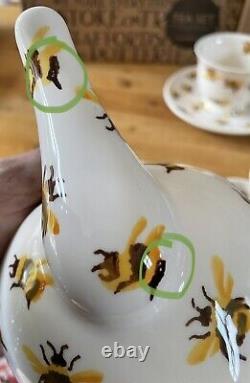 ENSEMBLE À THÉ EMMA BRIDGEWATER BOURDON POUR DEUX. NEUF ET EN BOÎTE. 1ère QUALITÉ.