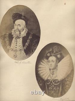 Ensemble De Deux Portraits Ovales De La Reine Elizabeth I Earl De Leicester