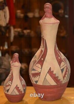Ensemble De Deux Vases De Mariage Jemez Pueblo Vintage / Enduit / Livraison Gratuite
