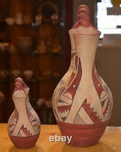 Ensemble De Deux Vases De Mariage Jemez Pueblo Vintage / Enduit / Livraison Gratuite