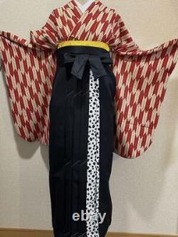 Ensemble Hakama 3 pièces avec kimono japonais et manches de deux shaku pour cérémonie