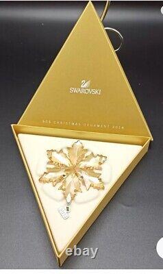 Ensemble d'ornements en flocon de neige Swarovski 2014 Grand & Petit avec un support 5063341 Boîte