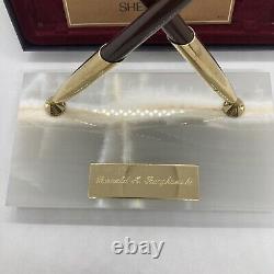 Ensemble de bureau vintage Sheaffer Two Pen-S 14-Onyx espagnol-Boîte d'origine-Milieu des années 1980-Neuf