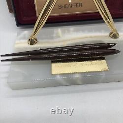 Ensemble de bureau vintage Sheaffer Two Pen-S 14-Onyx espagnol-Boîte d'origine-Milieu des années 1980-Neuf