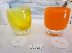 Ensemble de deux Glassybaby (un jaune et un orange)