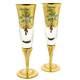 Ensemble De Deux Flûtes à Champagne En Verre De Murano De Glassofvenice Avec Feuille D'or 24 Carats, Transparence.