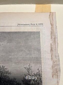 Ensemble de deux pages encadrées de Harper's Weekly 1876 : Signature de la Déclaration d'Indépendance